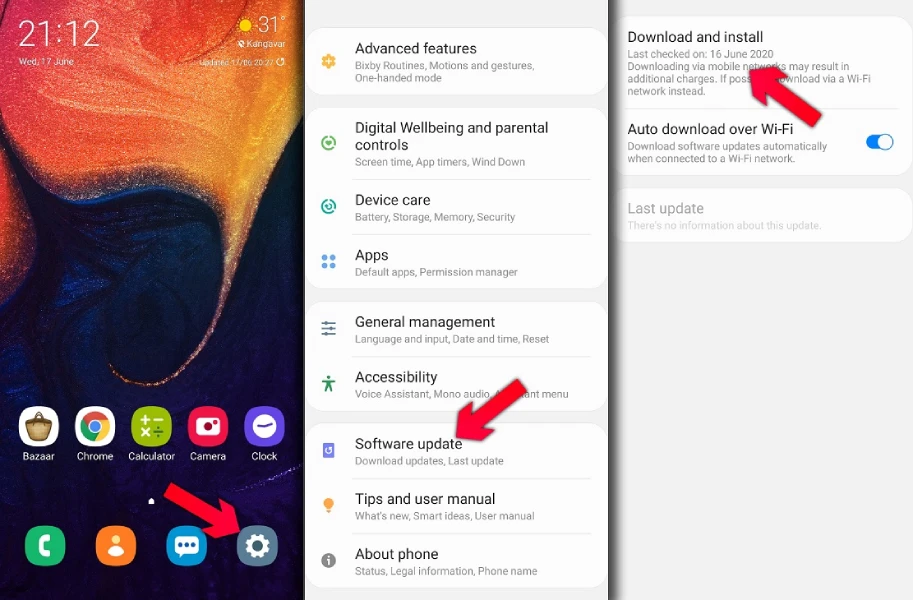 نحوه اپدیت سامسونگ