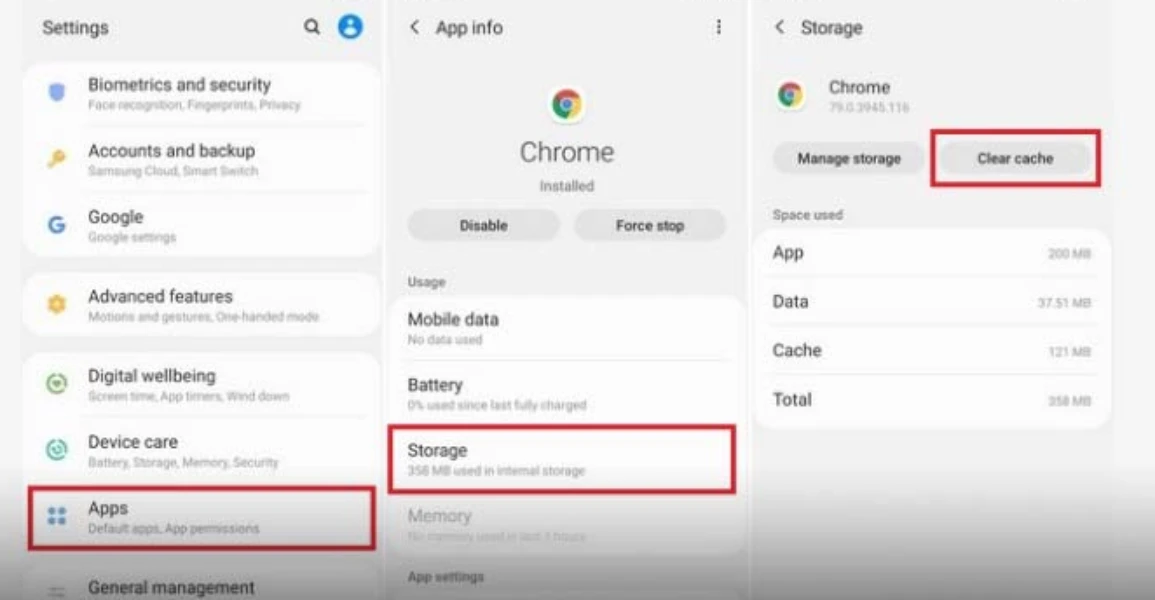 پاک کردن حافظه پنهان هر برنامه