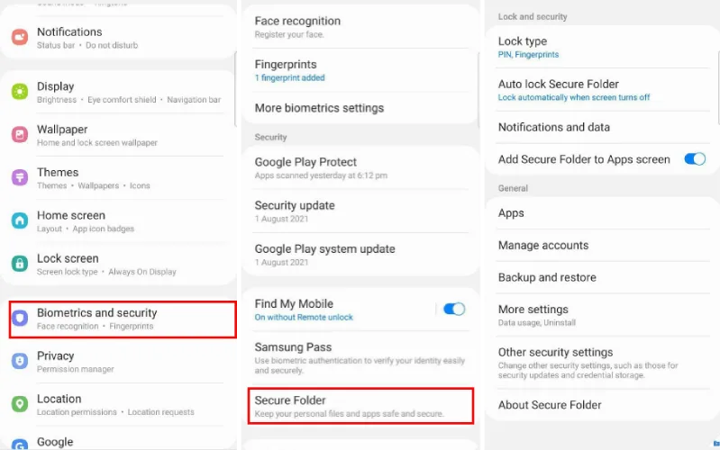 استفاده از قابلیت Secure Folder- نمایندگی تعمیرات موبایل سامسونگ