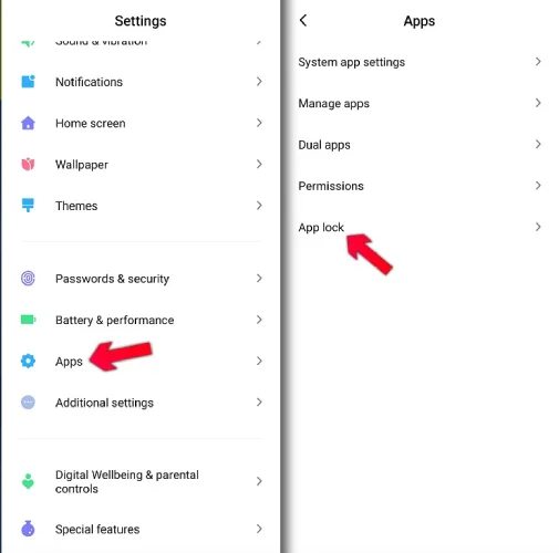 مراحل فعال سازی App Lock- نمایندگی تعمیرات گوشی سام سرویس