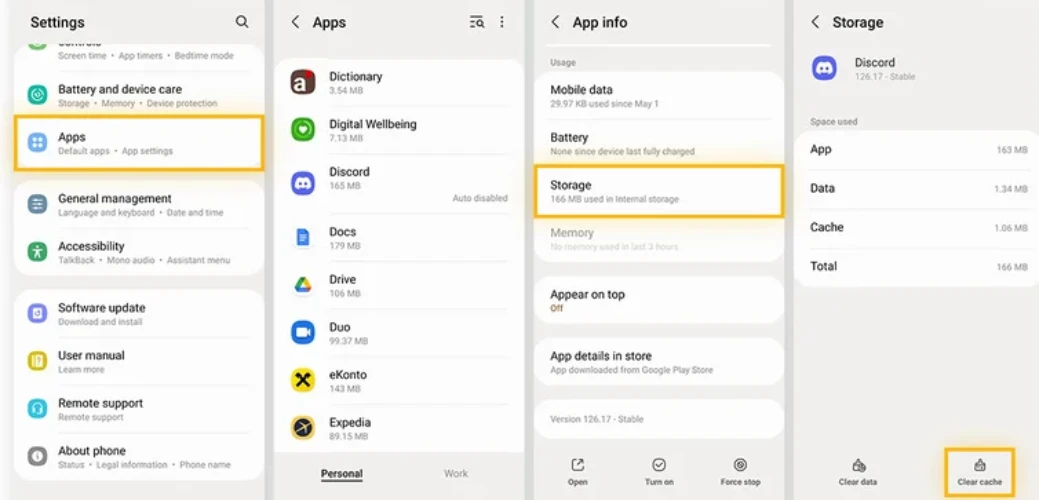 پاک کردن حافظه پنهان گوشی سامسونگ