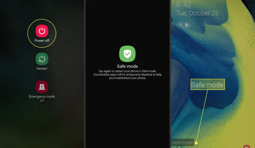 ورود به حالت ایمن سامسونگ