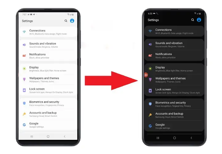 استفاده از حالت دارک مود